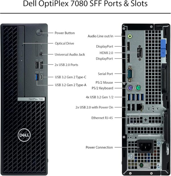 Dell Optiplex 7080 Small Form Factor with 1TB NVME SSD, i7-10700 CPU, 32GB RAM, Windows 11 PRO and Microsoft Office 2021 Computer Only ST 45C2KD3 REFURBISHED - Image 3