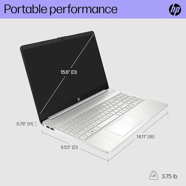 HP 15.6" Laptop 15-ef2013dx with Crucial P310 1TB NVME SSD, Ryzen 5 5500U CPU, 24GB RAM, Windows 11 PRO and Microsoft Office 2021 Computer Only SN 5CD2131W1N REFURBISHED - Image 4