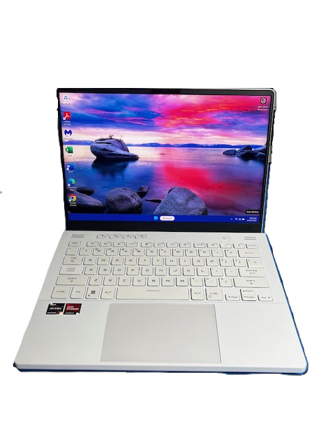 ASUS ROG Zephyrus 14” Gaming Laptop with 1 TB NVME SSD, AMD Ryzen 9 6900HS CPU, 16GB DDR5 RAM, AMD Radeon RX 6700S Graphics, White, Windows 11 PRO and Microsoft Office 2021 Computer Only SN NBNRKD005677458 REFURBISHED