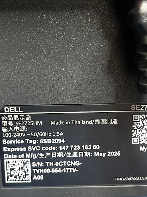 Dell 27 Monitor - SE2725HM - 27-inch Full HD (1920x1080) 16:9 100Hz Display Black ST 6SB2094 REFURBISHED - Image 6