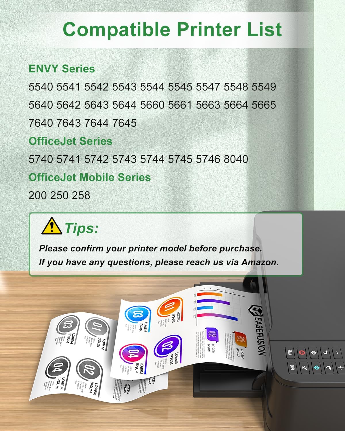 62XL Ink Cartridges Black and Color Remanufactured Replacement for HP Ink 62 HP62XL Combo Pack Compatible with Envy 7640 5660 5540 7645 5740 5746 OfficeJet 250 200 Mobile Printer, 2-Pack - Image 4