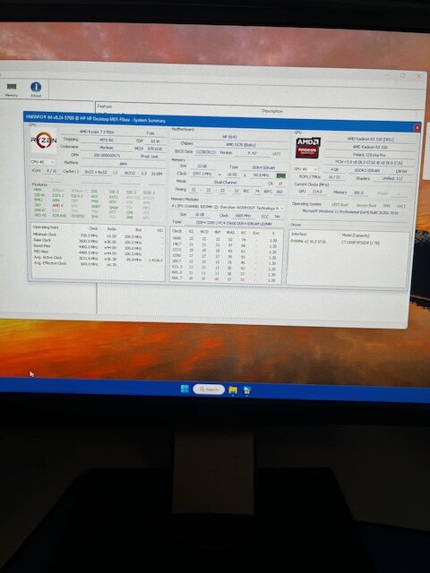 HP Desktop M01-F0014 with Ryzen 7 3700X CPU, Crucial P3 Plus 1 TB NVME SSD, 32GB RAM, Wi-Fi, Bluetooth, Windows 11 PRO and Microsoft Office 2021 Computer Only Serial Number 2MO00843CH REFURBISHED - Image 8
