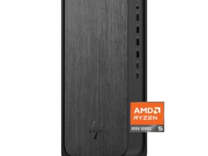 HP OmniDesk Desktop with AMD Ryzen 5 CPU, 16GB DDR5 RAM, 512GB SSD, Gray Wood with Windows 11 PRO and Microsoft Office 2021 Computer Only BRAND NEW SOLD AS REFURBISHED