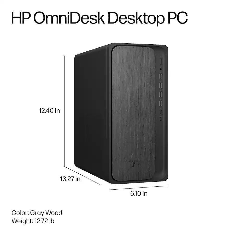 HP OmniDesk Desktop with AMD Ryzen 5 CPU, 16GB DDR5 RAM, 512GB SSD, Gray Wood with Windows 11 PRO and Microsoft Office 2021 Computer Only BRAND NEW SOLD AS REFURBISHED - Image 4