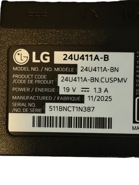 LG 24U411A-B 24-inch Full HD Monitor SN 511BNCT1N387 BRAND NEW SOLD AS REFURBISHED - Image 10